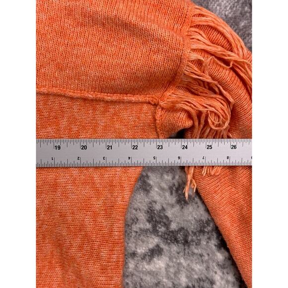 Raquel Allegra Sweater 2 / Large Womens Orange Cashmere Blend Pullover Fringe - Picture 4 of 8